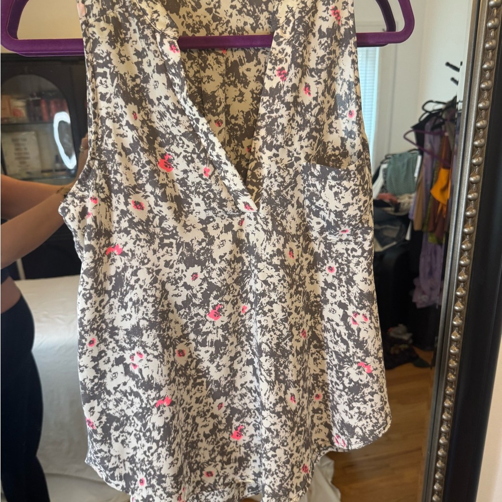 Lush Black and Pink Floral Blouse